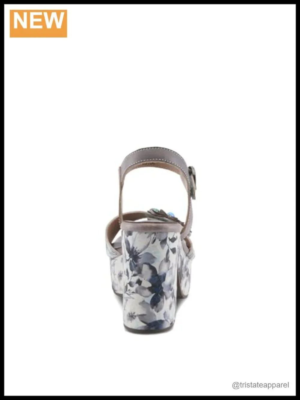 Hand Painted Leather Platform Sandal with Floral Accents and Cushioned Insole